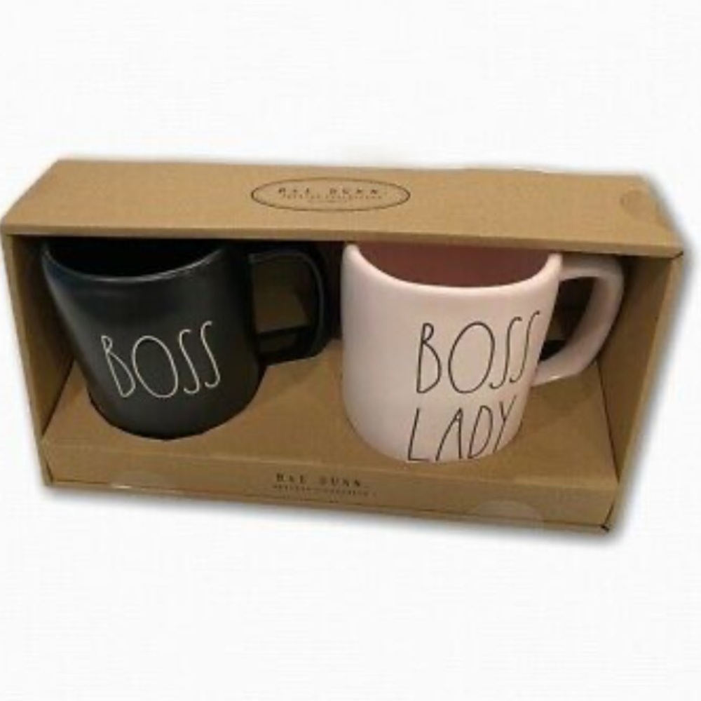 NWT Rae Dunn “BOSS” and “BOSS LADY” coffee mugs